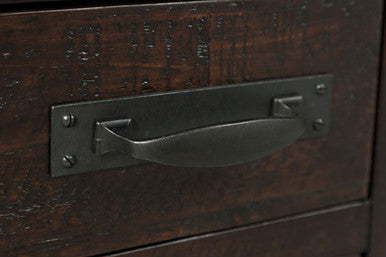 Ridge Rustic Distressed Acacia Desk with Charging Station