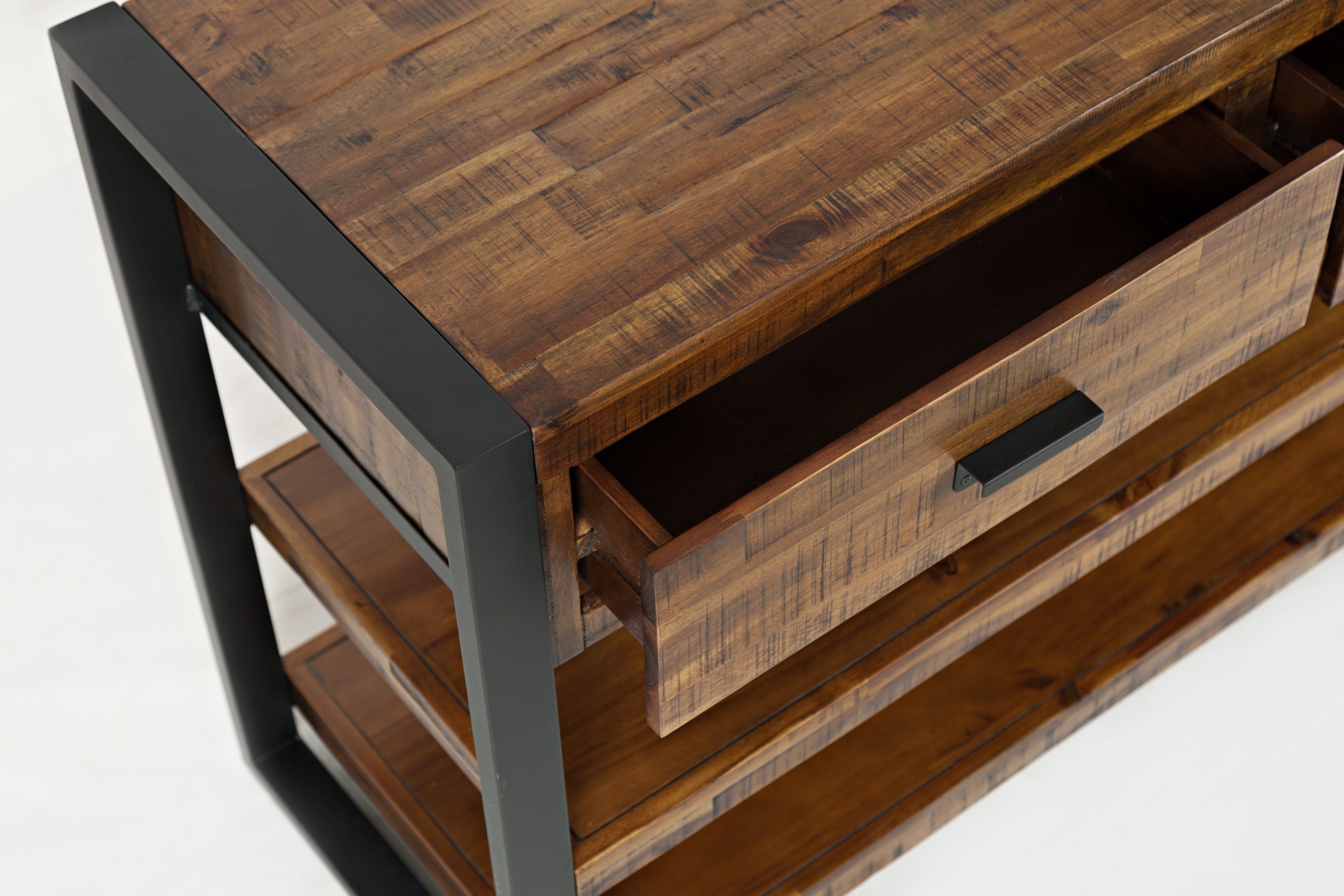 50" Industrial Acacia Wood Console Table