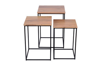 World Vault 3 Piece Solid Wood Nesting Table Set