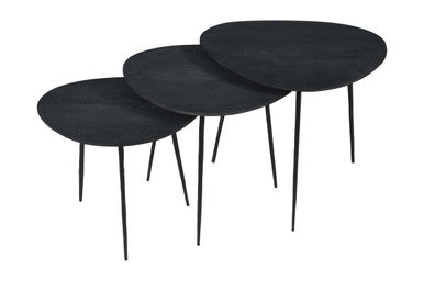 Contemporary Solid Acacia Wood Nesting End Tables (Set of 3)