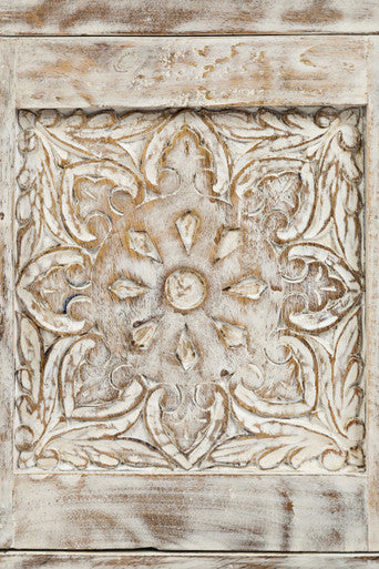 Brooks Hand-Carved Mango Wood Accent Table