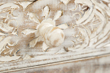 Brooks Hand-Carved Mango Wood Accent Table