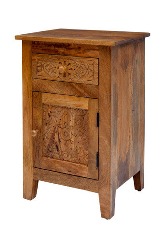 Brooks Hand-Carved Mango Wood Accent Table