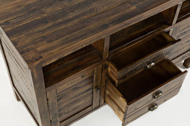 Artisan's Fusion Rustic Distressed Acacia Media Console 50" Tv Stand