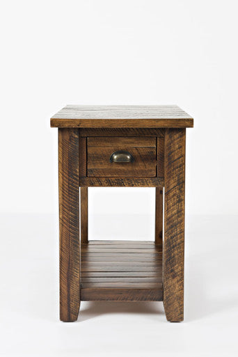 Artisan's Fusion Distressed Solid Wood Chairside Table