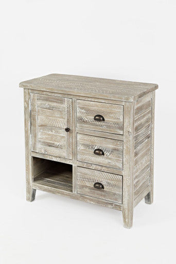Artisan's Fusion Rustic Distressed Solid Wood Accent Chest, Washed Grey