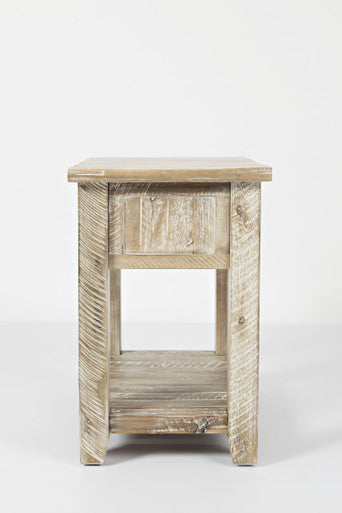 Artisan's Fusion Distressed Solid Wood Chairside Table