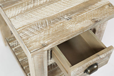 Artisan's Fusion Distressed Solid Wood Chairside Table