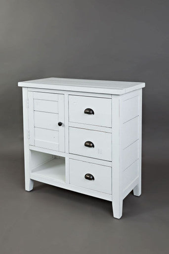 Rustic Distressed Solid Wood Accent Chest, Distressed Weathered White