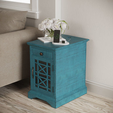 Artisan USB Charging Chairside End Table