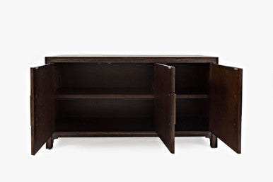Urban Mid-Century Chevron Three-Door 60" Accent Cabinet