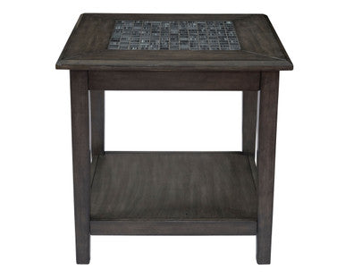 Ornate End Table with Mosaic Tile Inlay