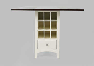 Cedar Cove Farmhouse Storage Counter Drop Leaf Dining Table