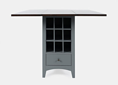 Cedar Cove Farmhouse Storage Counter Drop Leaf Dining Table