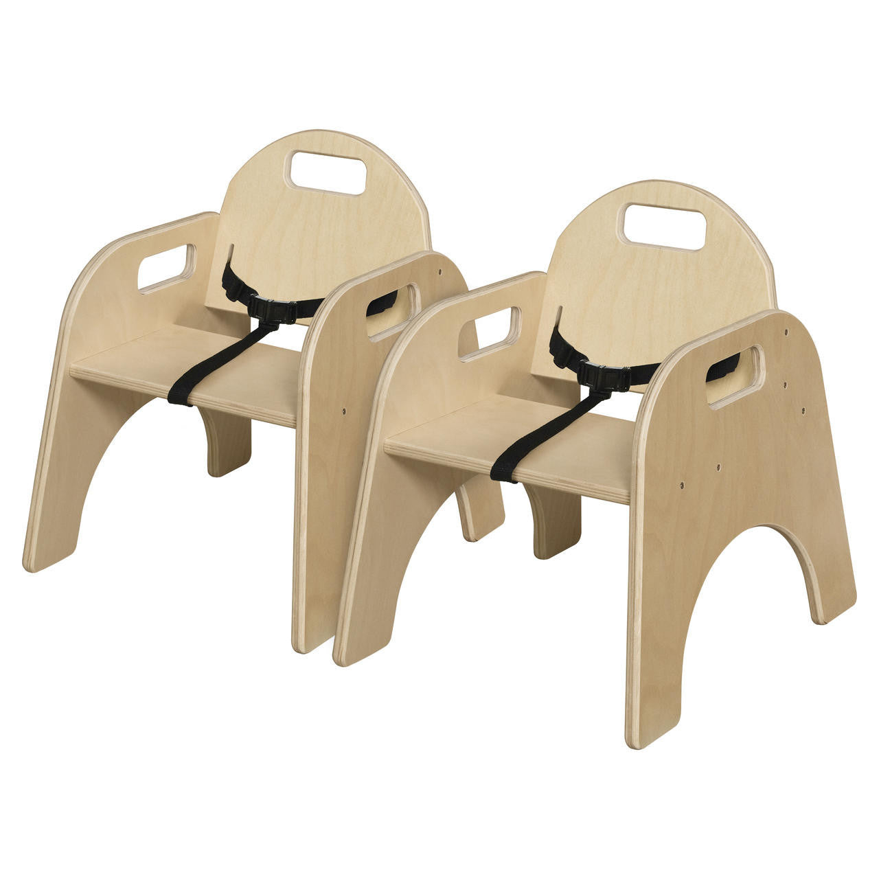 Wood Designs Kids Wooden Feeding chair with Belt Strap, Set of 2