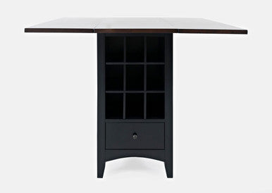 Cedar Cove Farmhouse Storage Counter Drop Leaf Dining Table