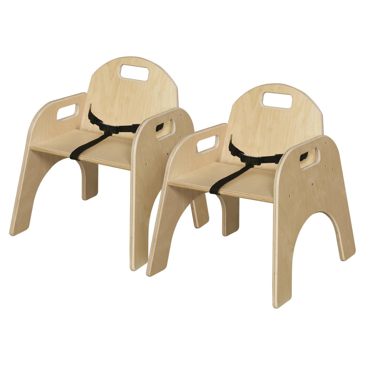 Wood Designs Kids Wooden Feeding chair with Belt Strap, Set of 2