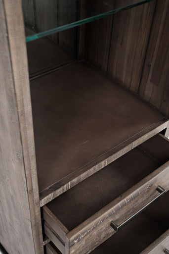 Meridian Distressed Solid Wood Pier Bookcase