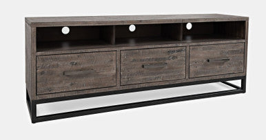 Meridian Distressed Solid Wood Media Unit TV Stand