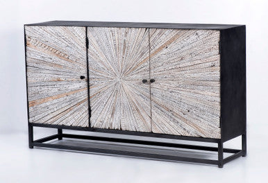 Reclaimed Solid Wood Astral Plains 3 Door Accent Cabinet