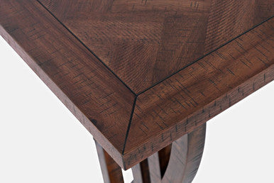 Vista Herringbone Oak Counter Height 4-Piece Console Dining Set