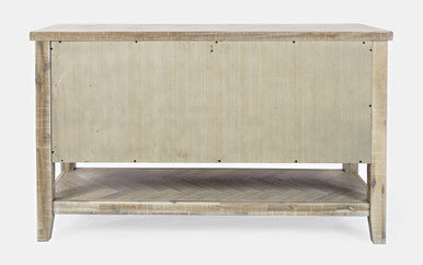 Vista Transitional Herringbone Distressed Acacia Buffet Server