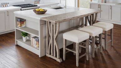Vista Transitional Counter Height Ash 4-Piece Console Dining Set