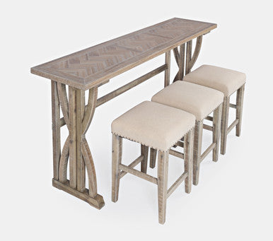 Vista Transitional Counter Height Ash 4-Piece Console Dining Set