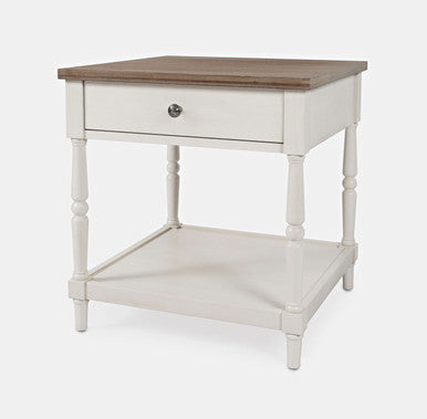 Orchard Country Farmhouse End Table with Drawer