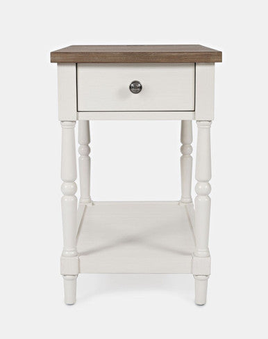 Orchard Country Farmhouse USB Charging Chair Side Table