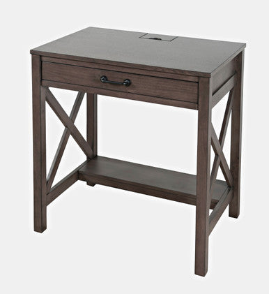 Compact Desk with Built-In USB Ports and Power Outlets