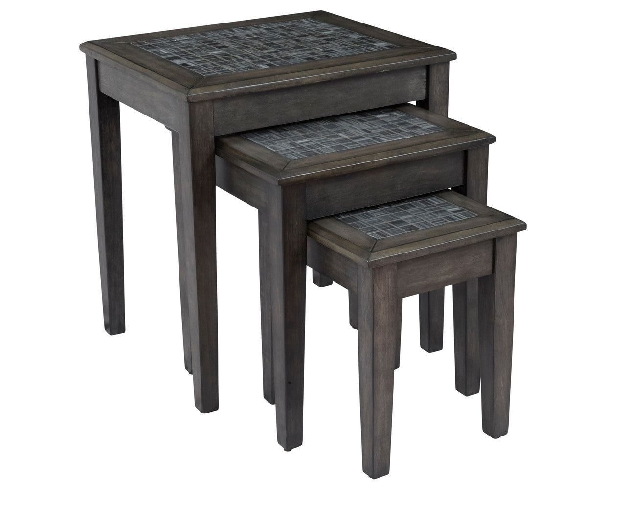 Ornate Nesting Tables with Mosaic Tile Inlay (Set of 3)