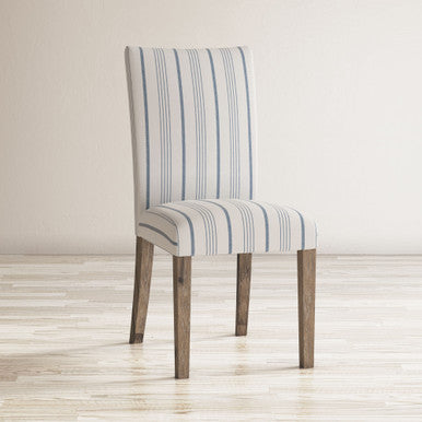 Wire-Brushed Upholstered Parsons Dining Chair (Set of 2)