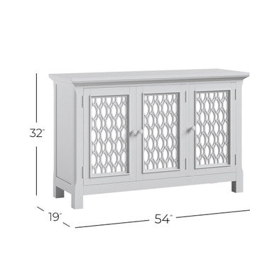 Bella 54" Luxury Mirrored Accent Storage Cabinet