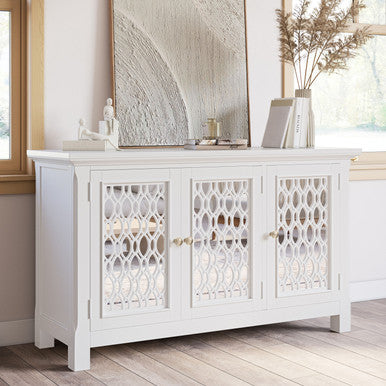 Bella 54" Luxury Mirrored Accent Storage Cabinet