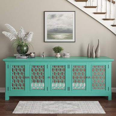 Bella 86" Luxury Mirrored Sideboard Storage Cabinet