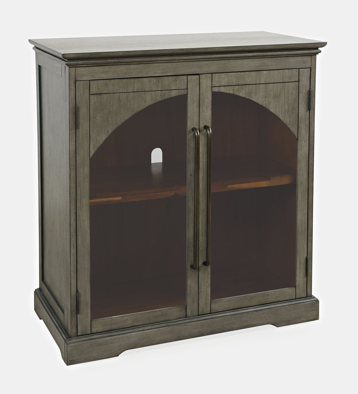 33-Inch Accent Storage Cabinet – Gothic Arch Glass Doors, Adjustable Shelf