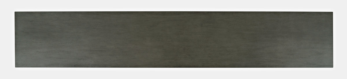 96-Inch Grey Sideboard Cabinet with Gothic Arch Glass Doors and Adjustable Shelves