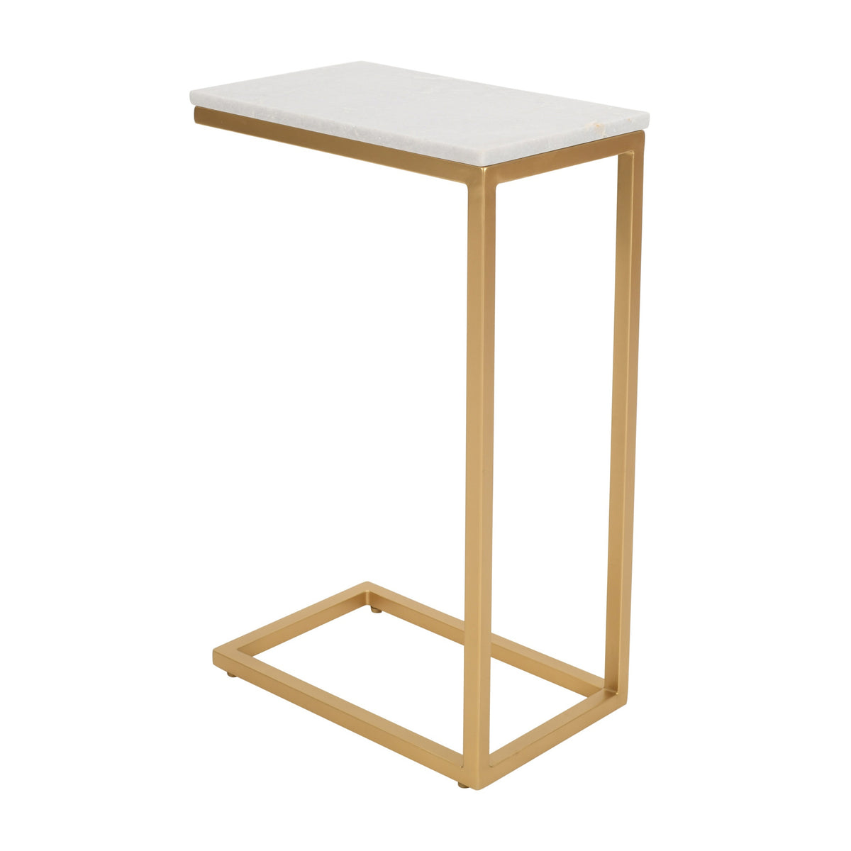 Solid Marble C Side Table Set of 2 – Modern Metal Frame Accent Tables