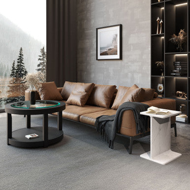 Henry Luxury Genuine Solid Marble Icon End Table