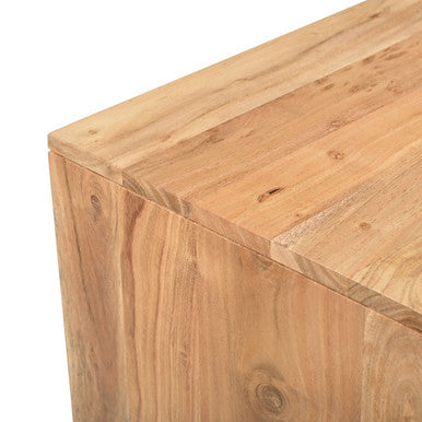 Lux Solid Wood 48" Modern Angled Coffee Table