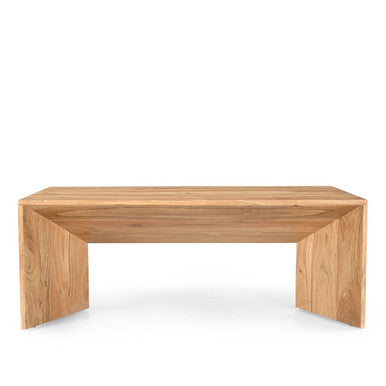 Lux Solid Wood 48" Modern Angled Coffee Table