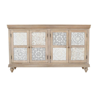 Adele 71" Solid Wood Rustic Four-Door Sideboard Cabinet