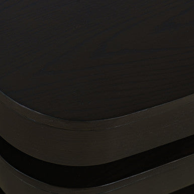 Rush Mid-Century Modern Sculpture Layered Square End Table