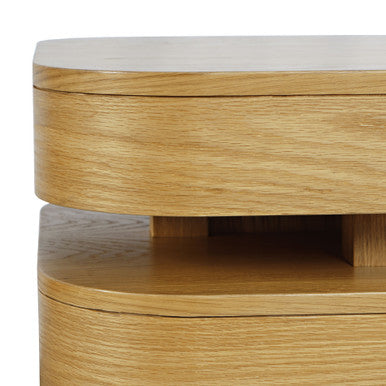 Rush Mid-Century Modern Sculpture Layered Square End Table