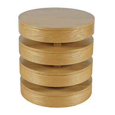 Rush Modern Floating Sculpture Layered Round End Table