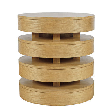 Rush Modern Floating Sculpture Layered Round End Table