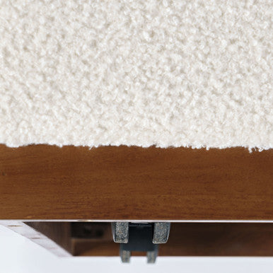 Hilltop 48" Ivory Boucle Sliding Ottoman with Coffee Table Top