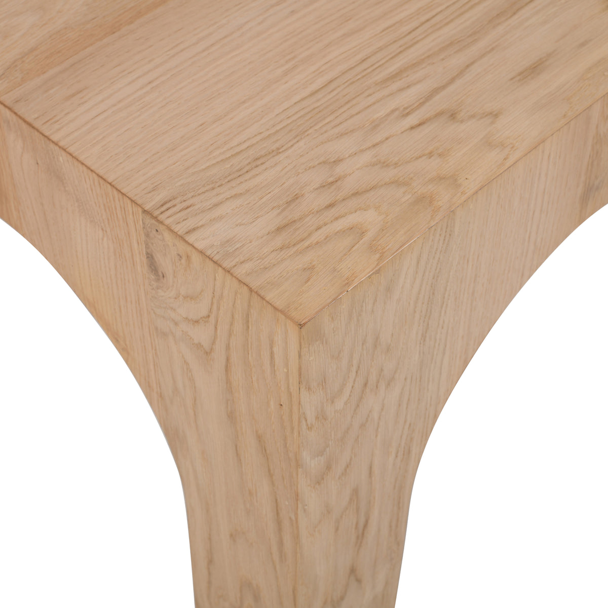 20-Inch Oak Square End Table with Arched Wood Frame, Modern Rustic Accent Table