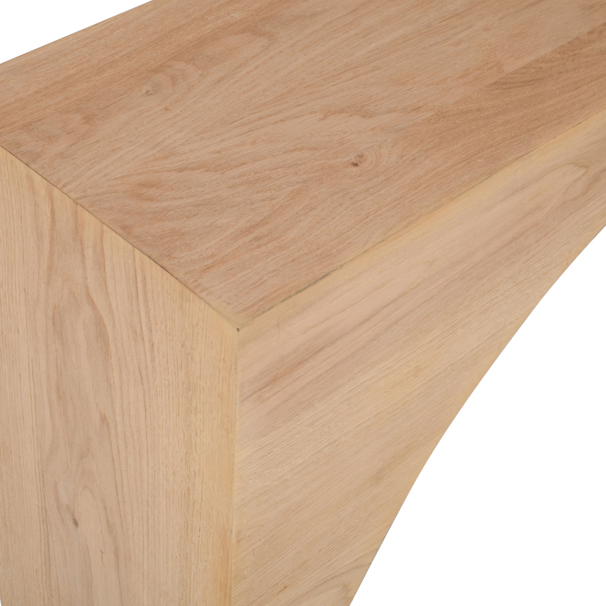 48-Inch Oak Sofa Console Table with Arched Wood Frame, Modern Rustic Design